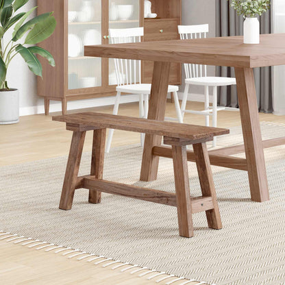 Bench Natural Solid Mahogany wood 92 cm 45.5 cm 23.5 cm