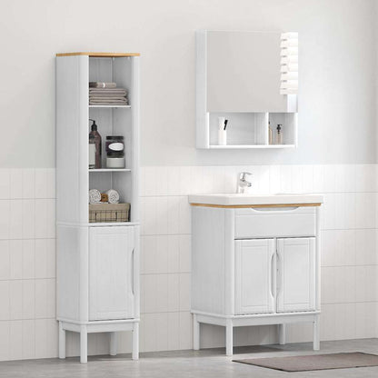 Bathroom Furniture Set FLORO 2 pcs White Solid Pine Wood 1 x sink cabinet +1 x tall cabinet