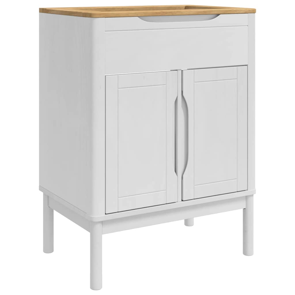 vidaXL Bathroom Furniture Set FLORO 4 pcs White Solid Pine Wood 5