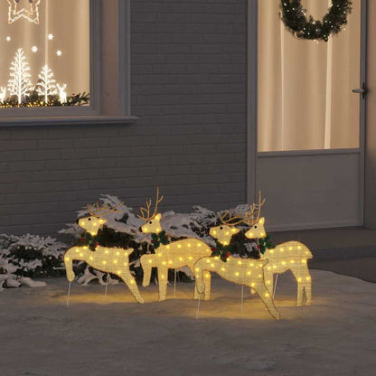 Christmas Reindeer Cold White Gold fabric 4