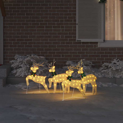 Christmas Reindeer Cold White Gold fabric 4