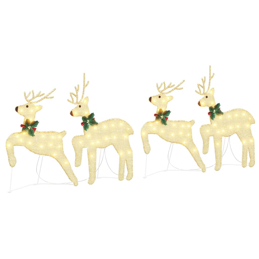 Christmas Reindeer Cold White Gold fabric 4