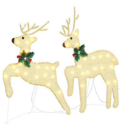 Christmas Reindeer Cold White Gold fabric 4