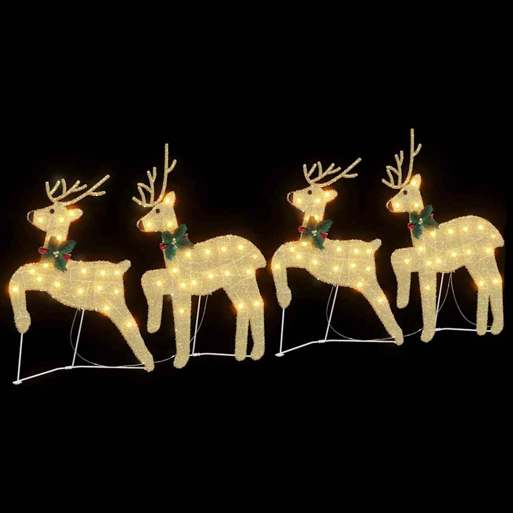 Christmas Reindeer Cold White Gold fabric 4
