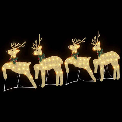 Christmas Reindeer Cold White Gold fabric 4