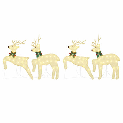 Christmas Reindeer Cold White Gold fabric 4