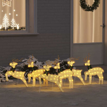 Christmas Reindeer Cold White Gold fabric 6