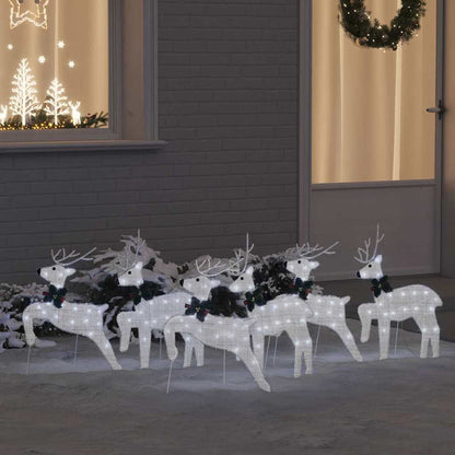 Christmas Reindeer Cold White Silver fabric 6