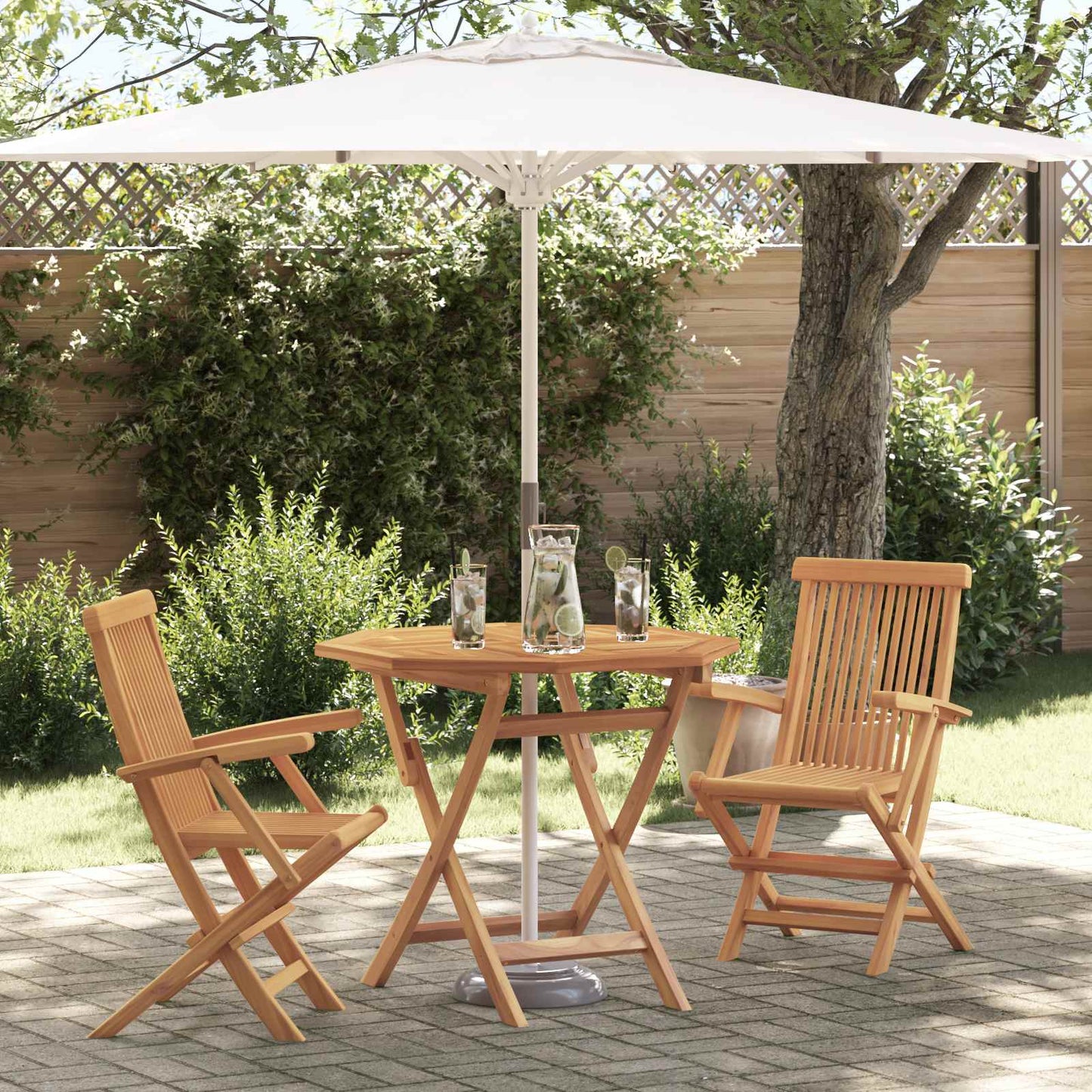 vidaXL Garden Dining Set 3 pcs Brown Solid Acacia Wood 1