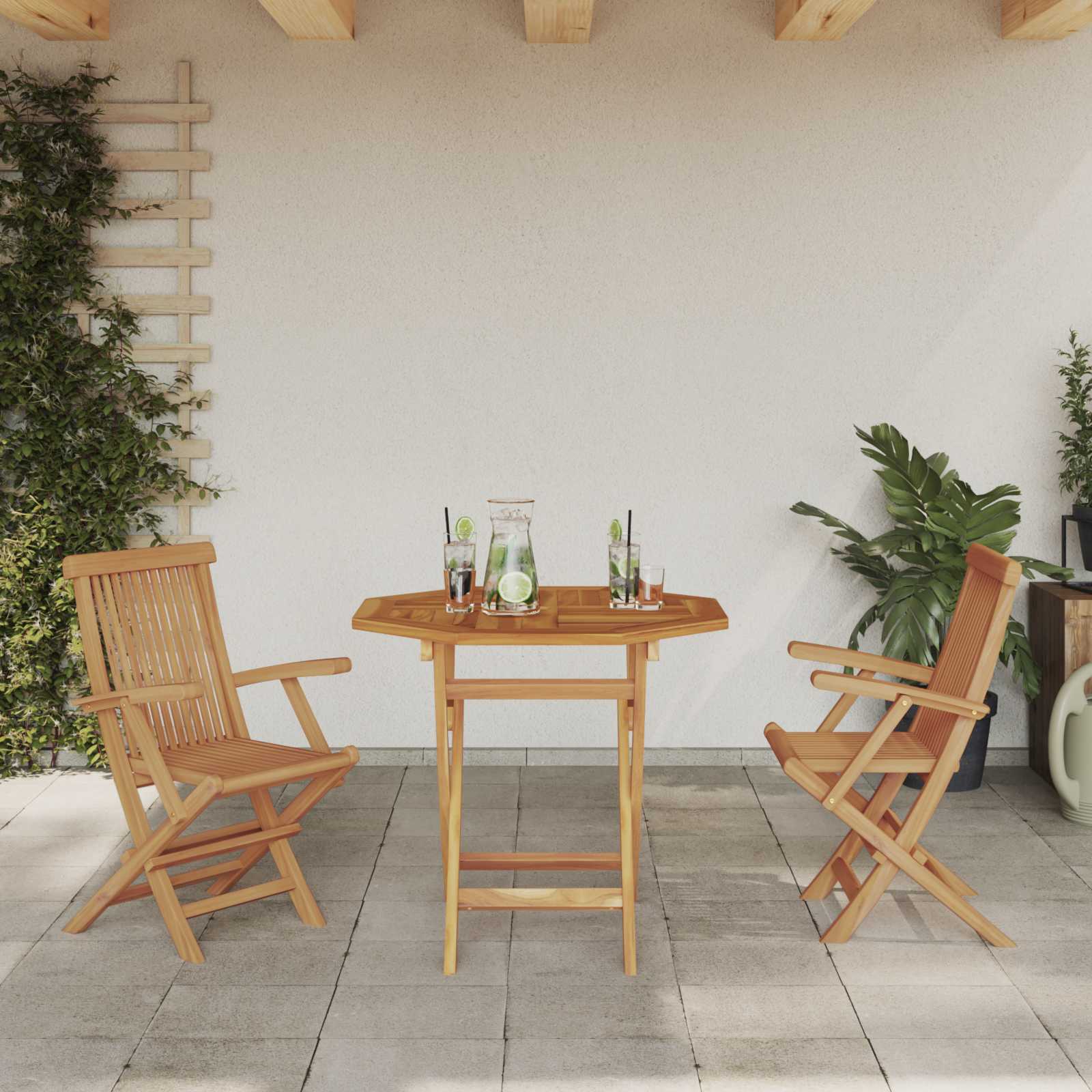 vidaXL Garden Dining Set 3 pcs Brown Solid Acacia Wood 4