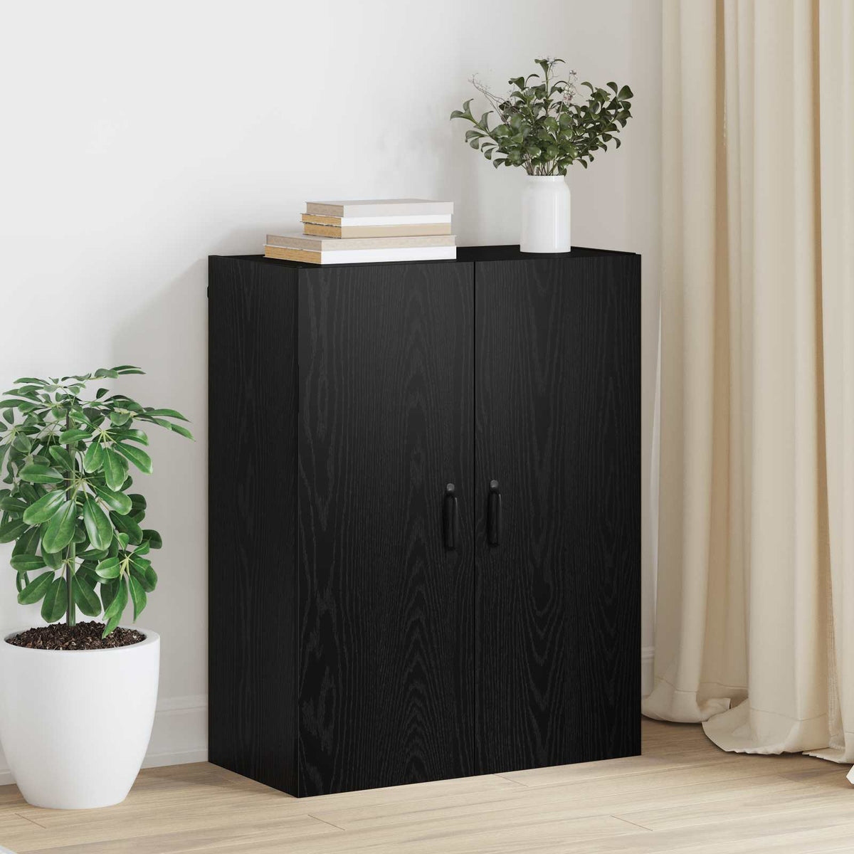 Hanging Cabinet 69,5x34x90 cm Engineered Wood Black oak