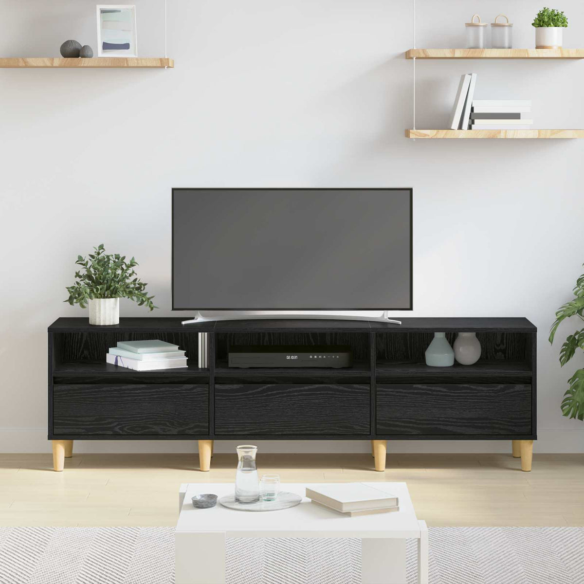 TV Cabinet 150x30x44,5 cm Engineered Wood Black oak 150 cm