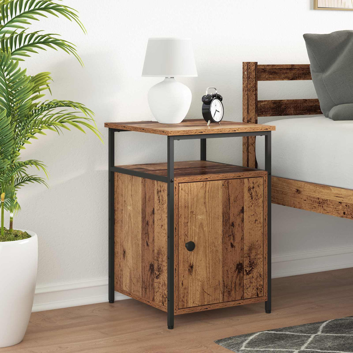 Bedside Cabinet Engineered Wood Old wood 2