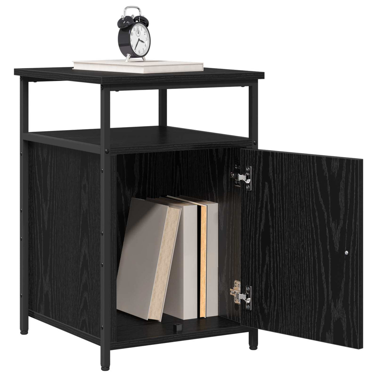 Bedside Cabinet Engineered Wood Black oak 1