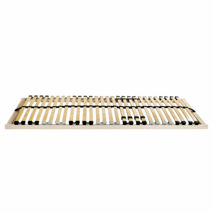 Slatted Bed Base Manual Brown Solid Beech Wood Length 190 cm 90 cm Fixed
