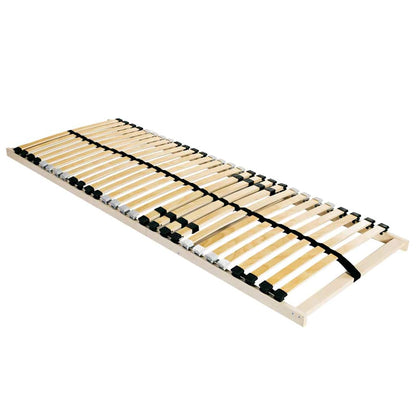 Slatted Bed Base Manual Brown Solid Beech Wood Length 190 cm 100 cm Fixed