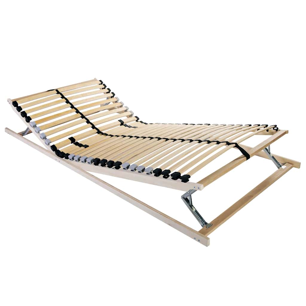 Slatted Bed Base Manual Brown Solid Beech Wood Length 190 cm 70 cm Headrest &footrest (manual)