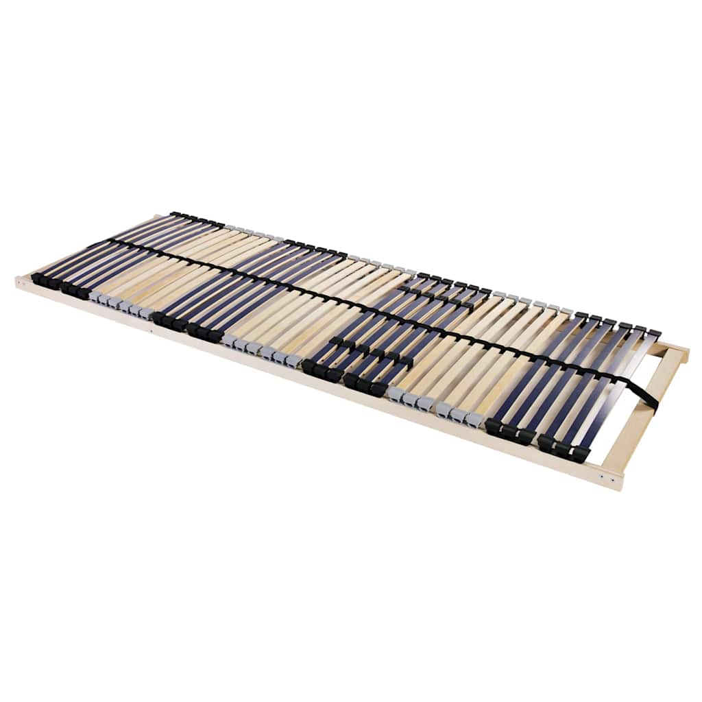 Slatted Bed Base Brown Solid Beech Wood Length 190 cm 140 cm Fixed