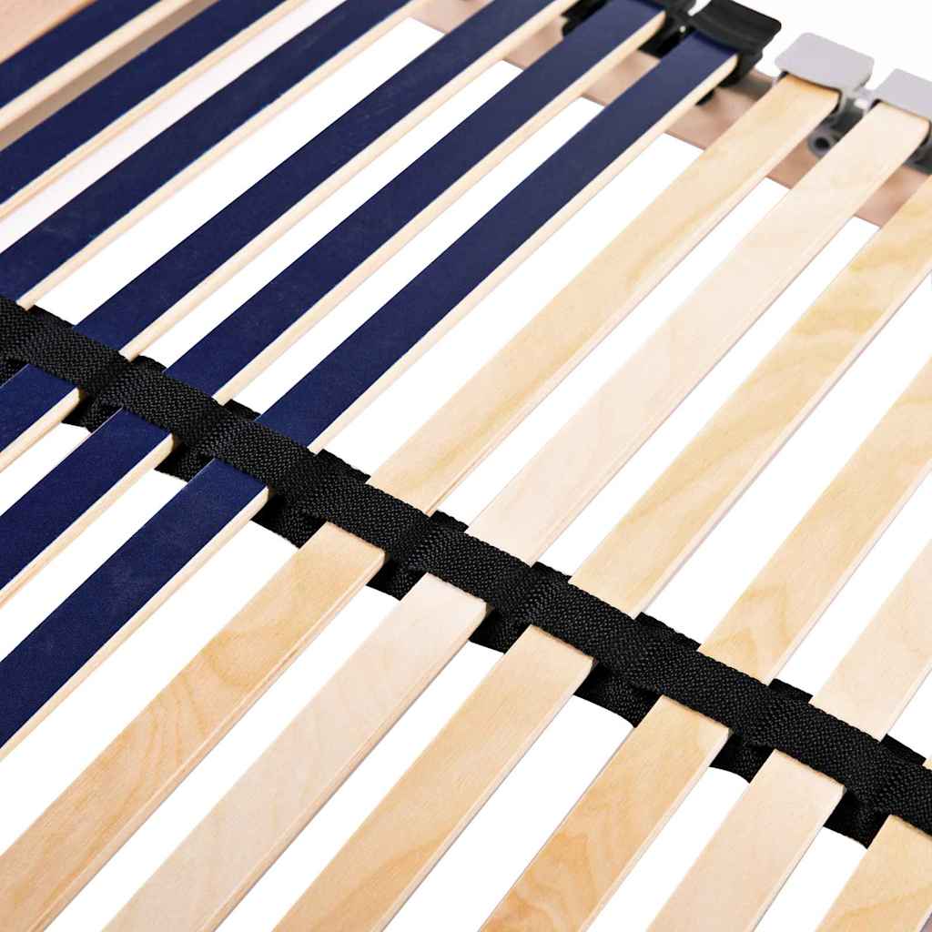 Slatted Bed Base Brown Solid Beech Wood Length 190 cm 80 cm Headrest adjust (manual)