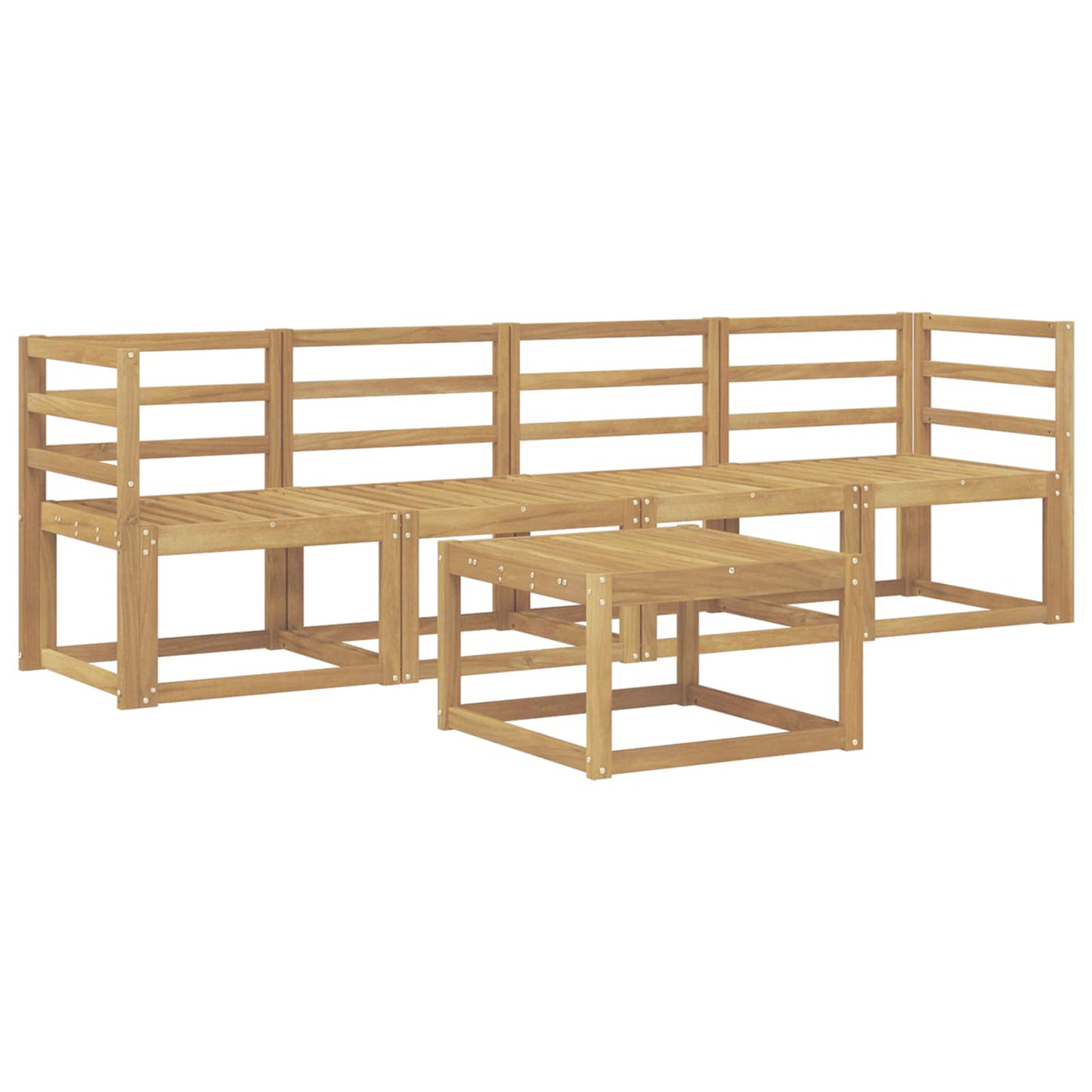 vidaXL Outdoor Sofa Set 5 pcs White Solid Acacia Wood 2