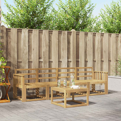 vidaXL Outdoor Sofa Set 5 pcs White Solid Acacia Wood 1