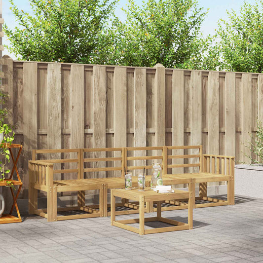 vidaXL Outdoor Sofa Set 5 pcs White Solid Acacia Wood 1