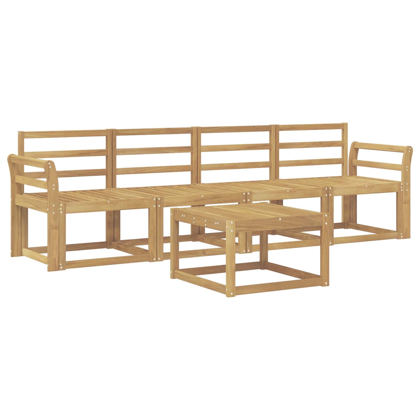 vidaXL Outdoor Sofa Set 5 pcs White Solid Acacia Wood 2