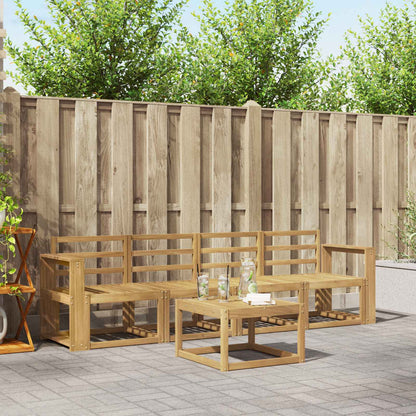 vidaXL Outdoor Sofa Set 5 pcs White Solid Acacia Wood 1