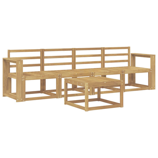vidaXL Outdoor Sofa Set 5 pcs White Solid Acacia Wood 2