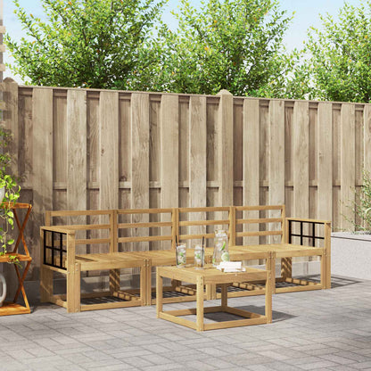 vidaXL Outdoor Sofa Set 5 pcs White Solid Acacia Wood 1