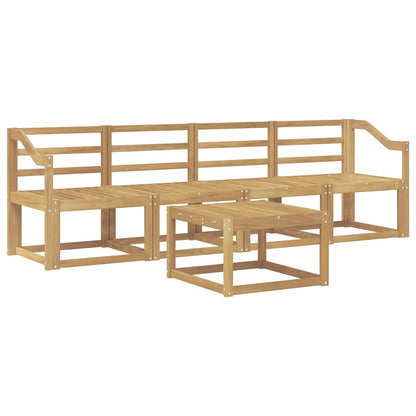vidaXL Outdoor Sofa Set 5 pcs White Solid Acacia Wood 2