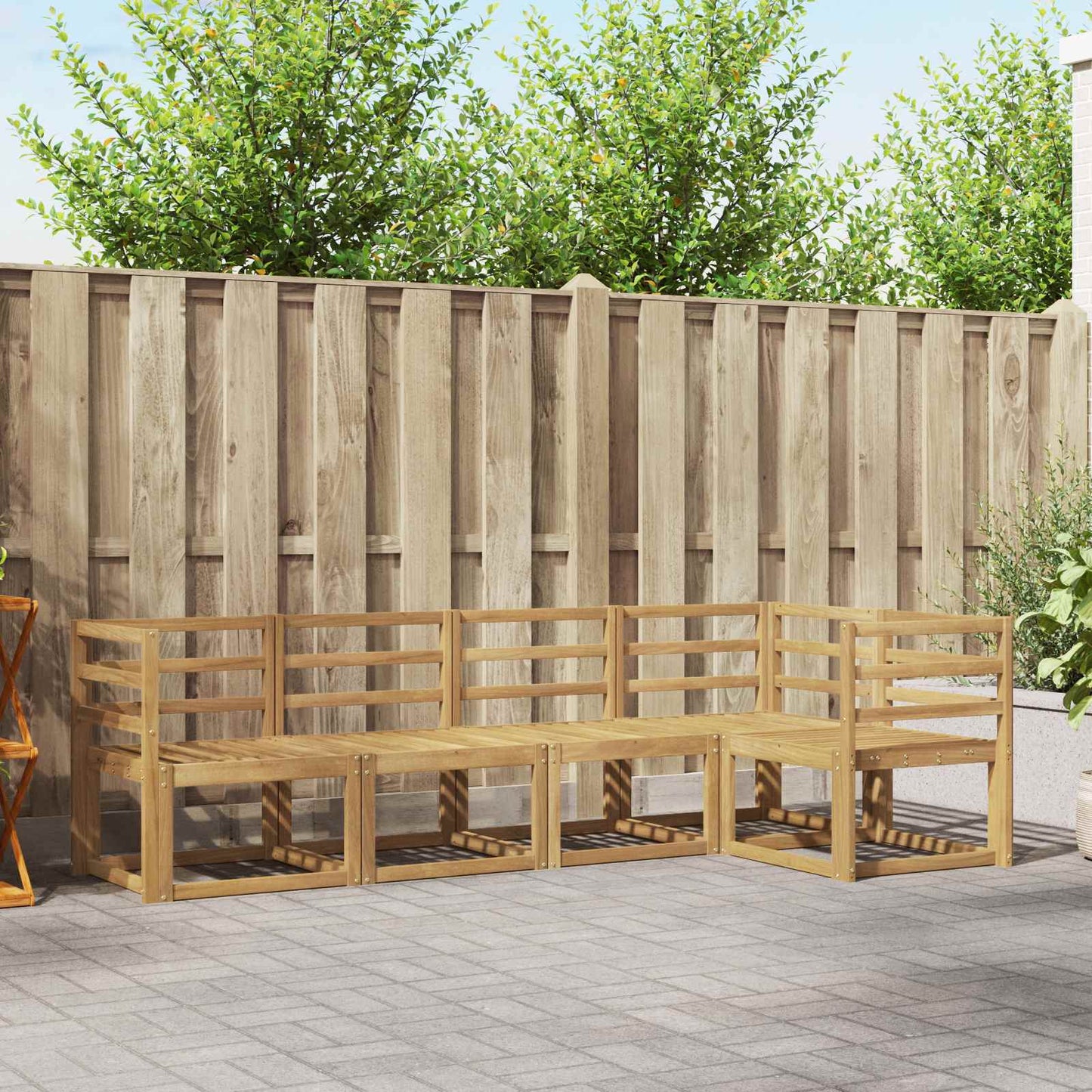 vidaXL Outdoor Sofa Set 5 pcs White Solid Acacia Wood 1