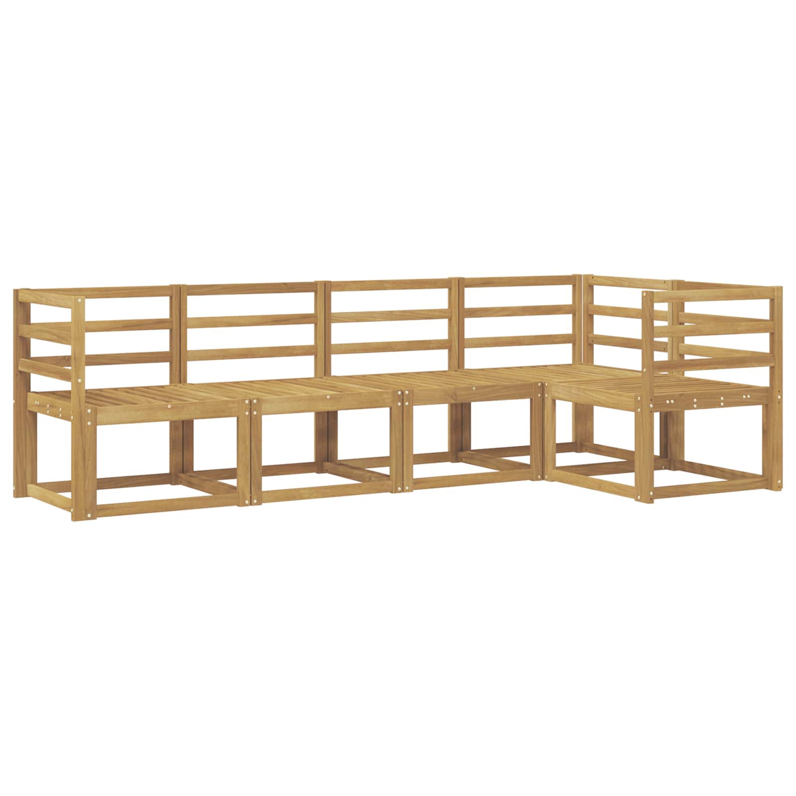 vidaXL Outdoor Sofa Set 5 pcs White Solid Acacia Wood 2