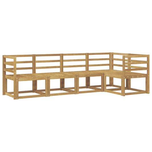 vidaXL Outdoor Sofa Set 5 pcs White Solid Acacia Wood 2