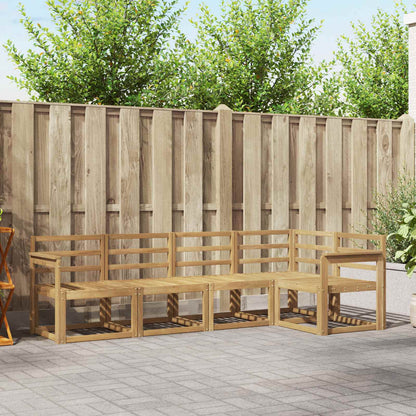 vidaXL Outdoor Sofa Set 5 pcs White Solid Acacia Wood 1