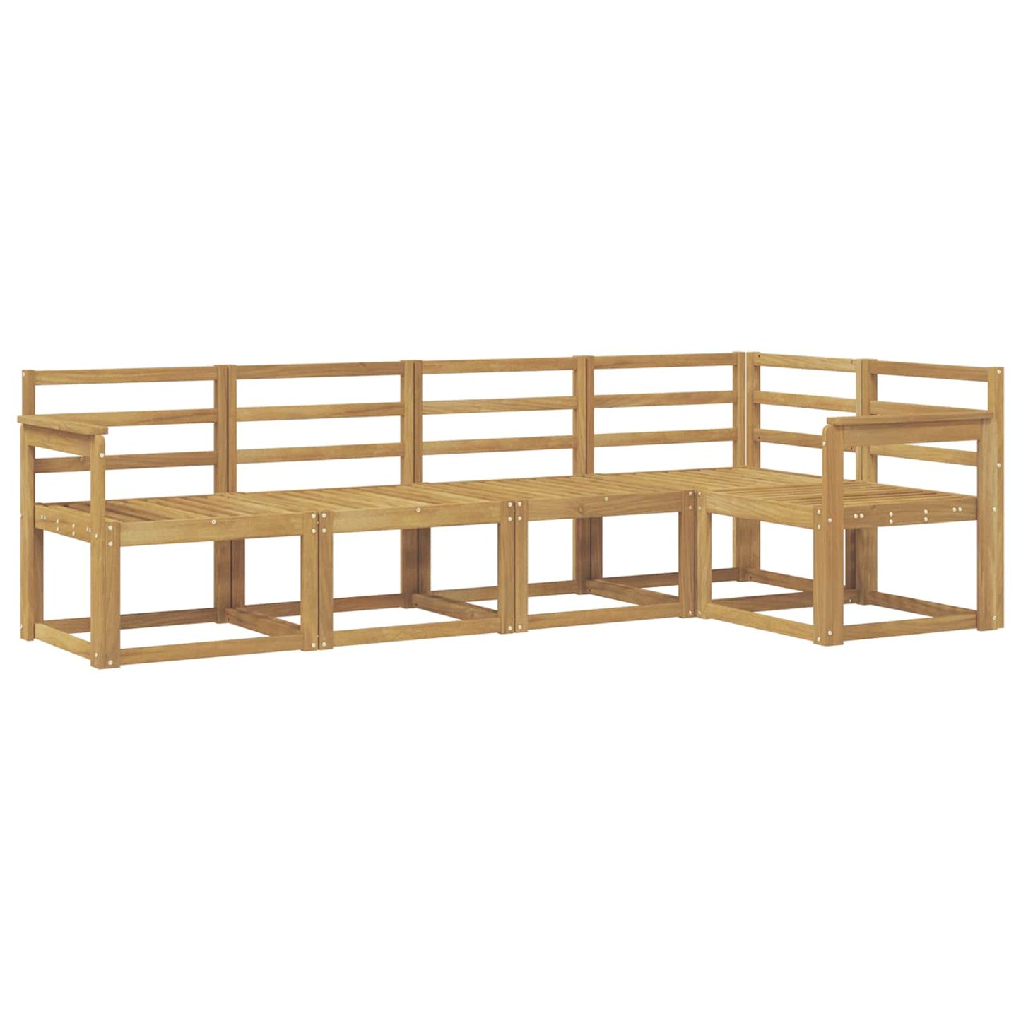 vidaXL Outdoor Sofa Set 5 pcs White Solid Acacia Wood 2