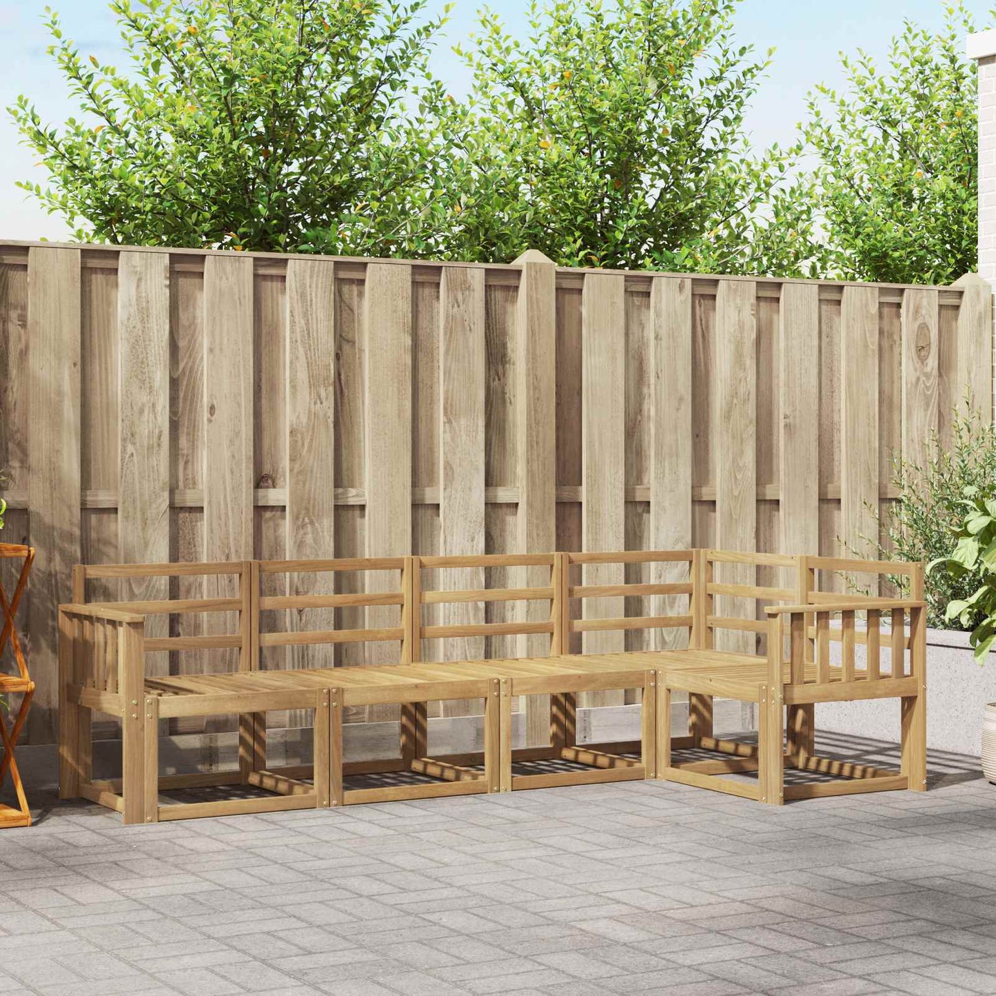 vidaXL Outdoor Sofa Set 5 pcs White Solid Acacia Wood 1