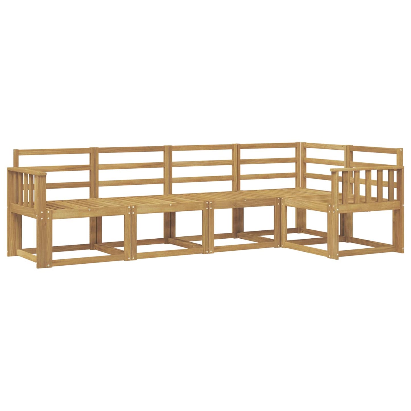 vidaXL Outdoor Sofa Set 5 pcs White Solid Acacia Wood 2