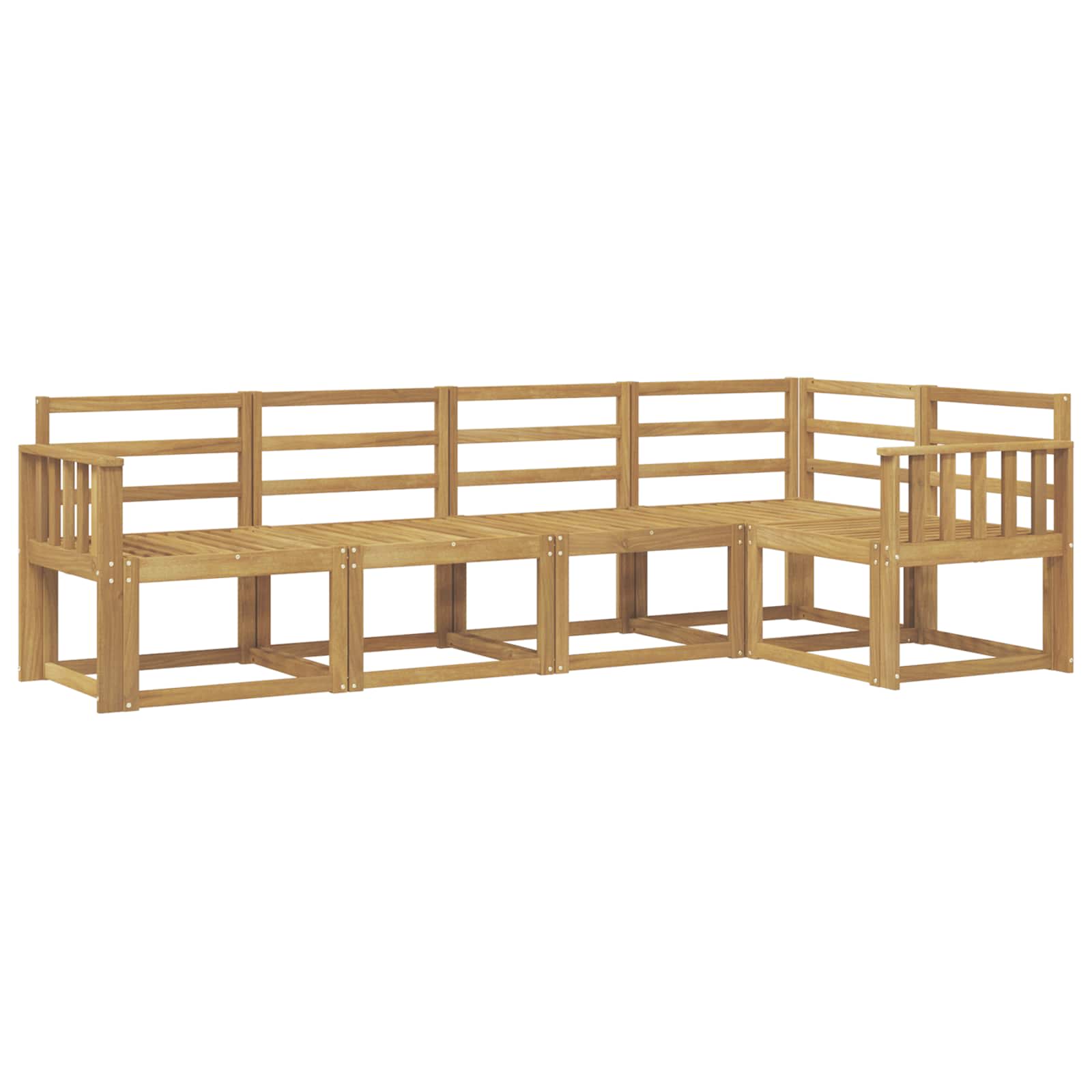 vidaXL Outdoor Sofa Set 5 pcs White Solid Acacia Wood 2