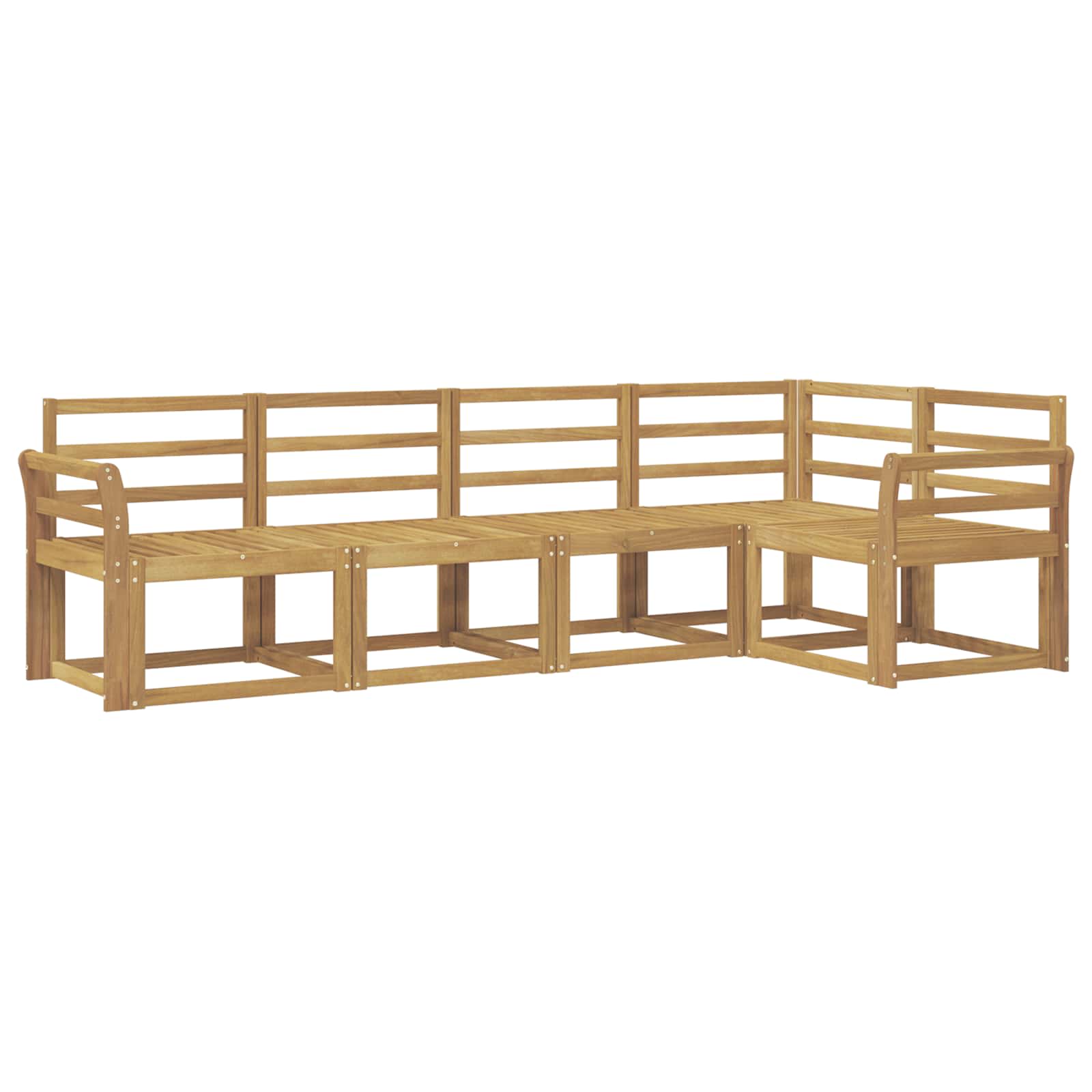 vidaXL Outdoor Sofa Set 5 pcs White Solid Acacia Wood 2