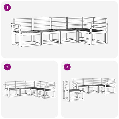 vidaXL Outdoor Sofa Set 5 pcs White Solid Acacia Wood 6