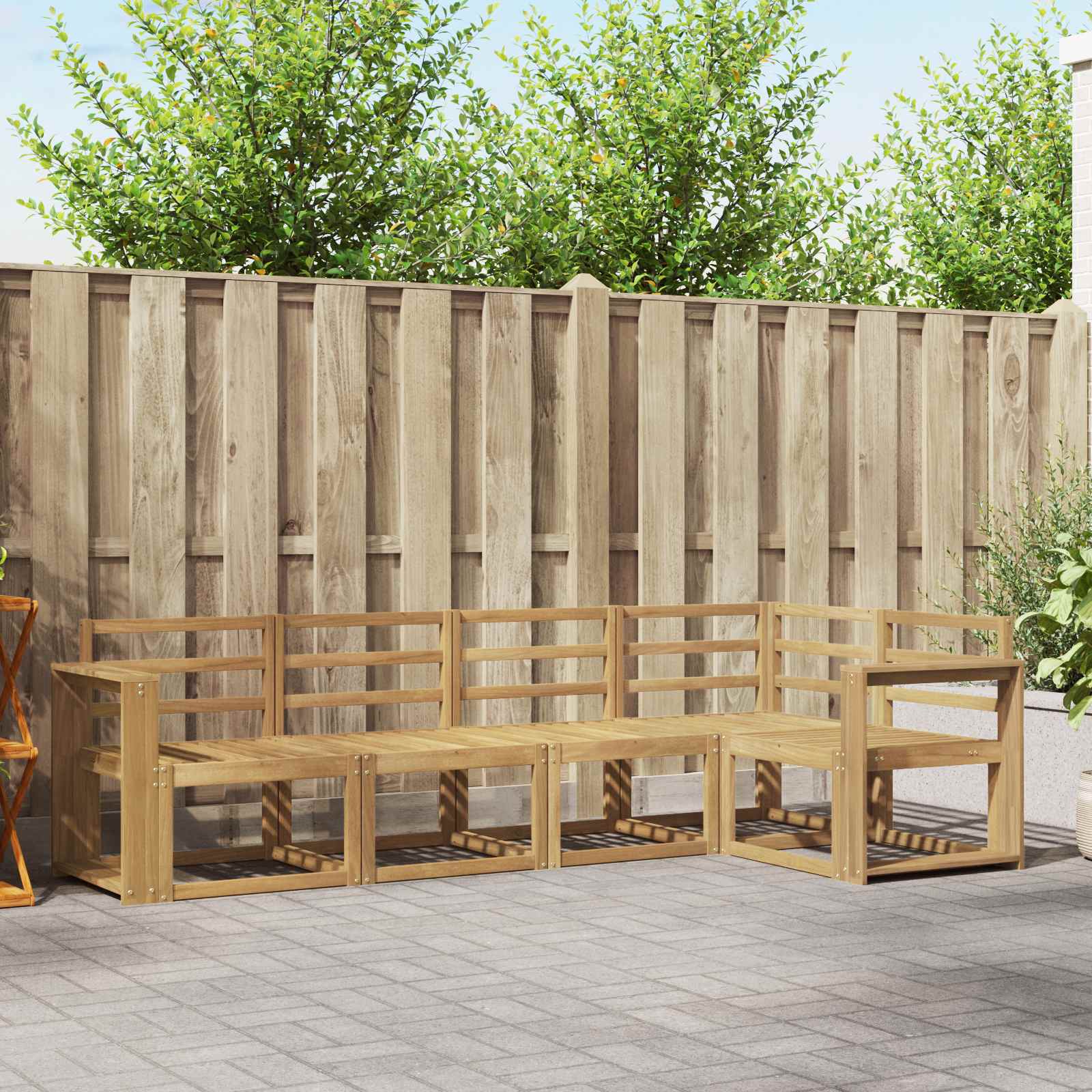 vidaXL Outdoor Sofa Set 5 pcs White Solid Acacia Wood 1