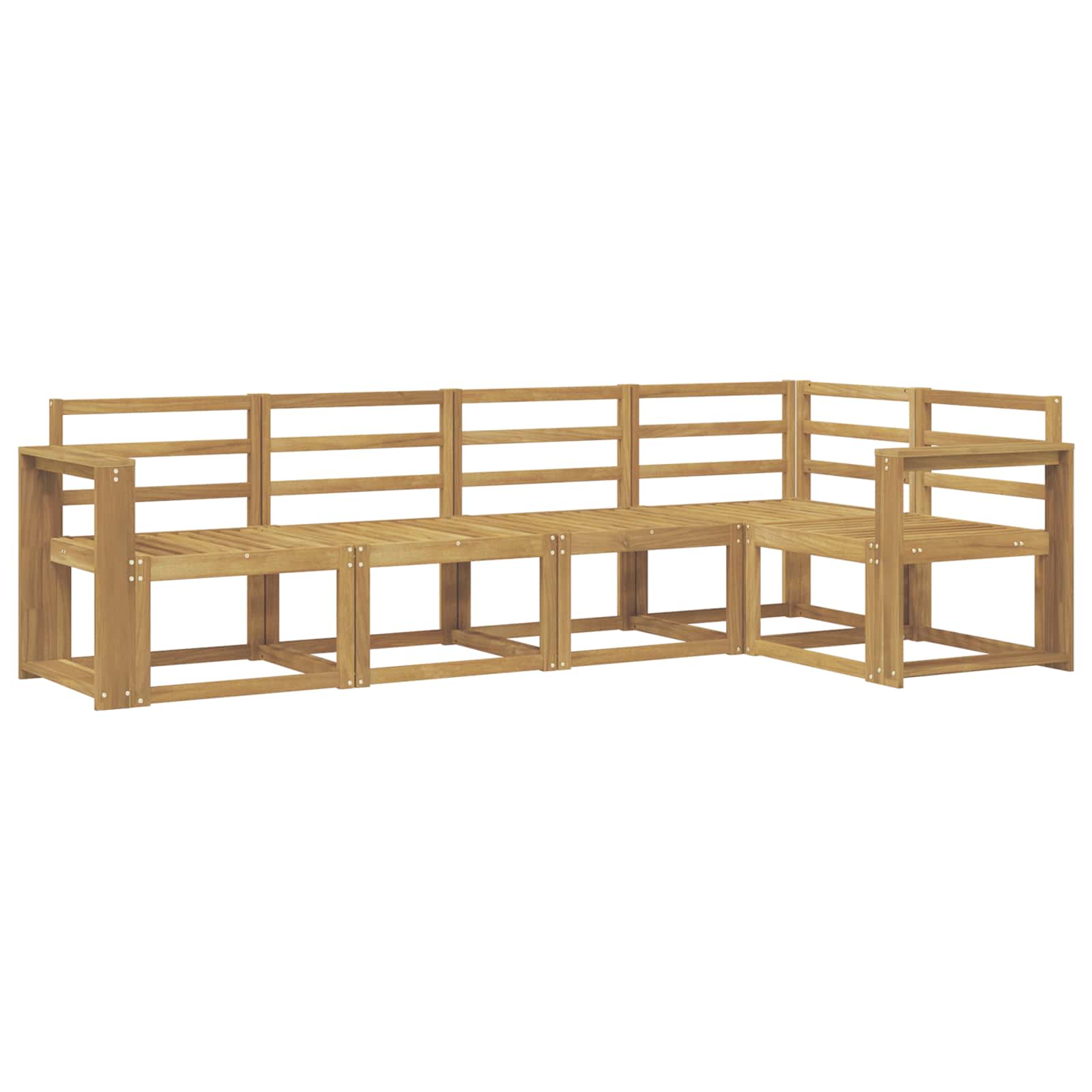 vidaXL Outdoor Sofa Set 5 pcs White Solid Acacia Wood 2