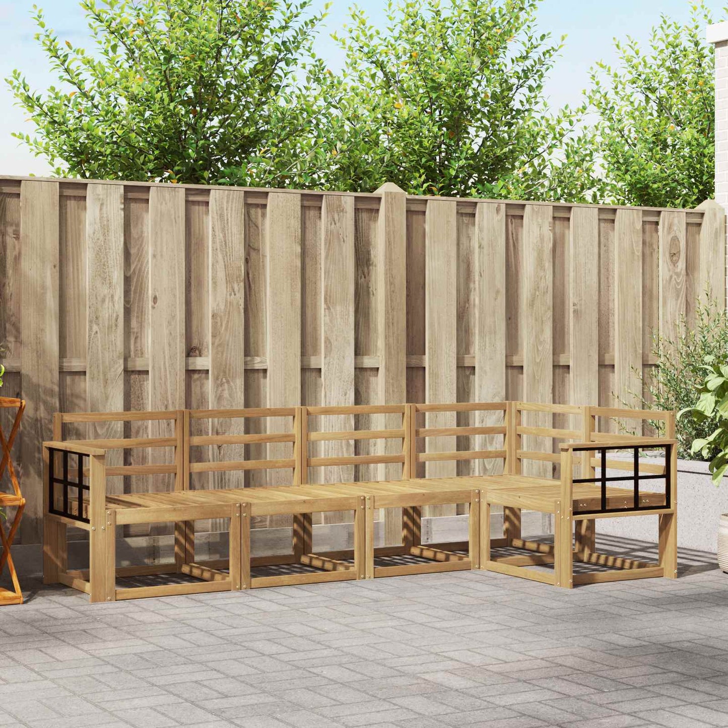 vidaXL Outdoor Sofa Set 5 pcs White Solid Acacia Wood 1