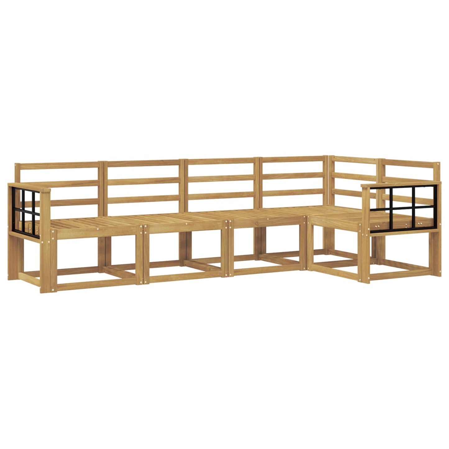 vidaXL Outdoor Sofa Set 5 pcs White Solid Acacia Wood 2