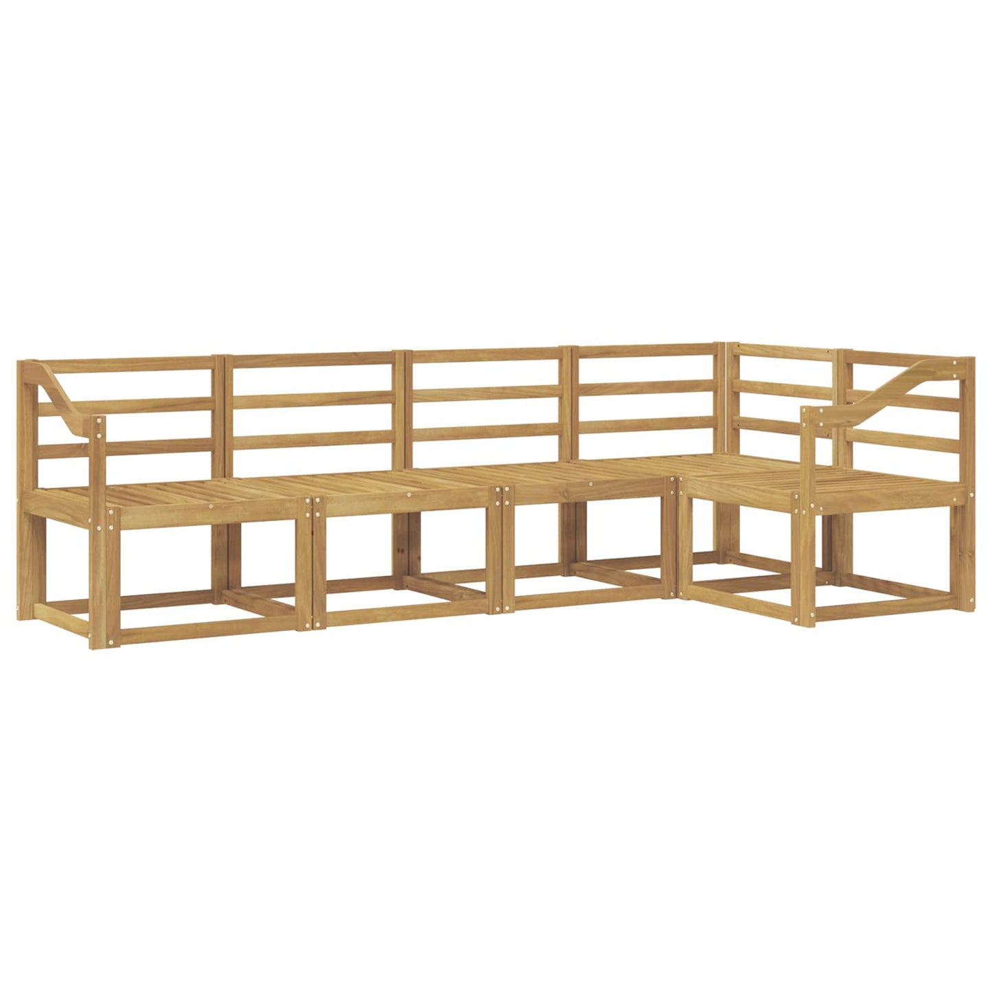 vidaXL Outdoor Sofa Set 5 pcs White Solid Acacia Wood 2