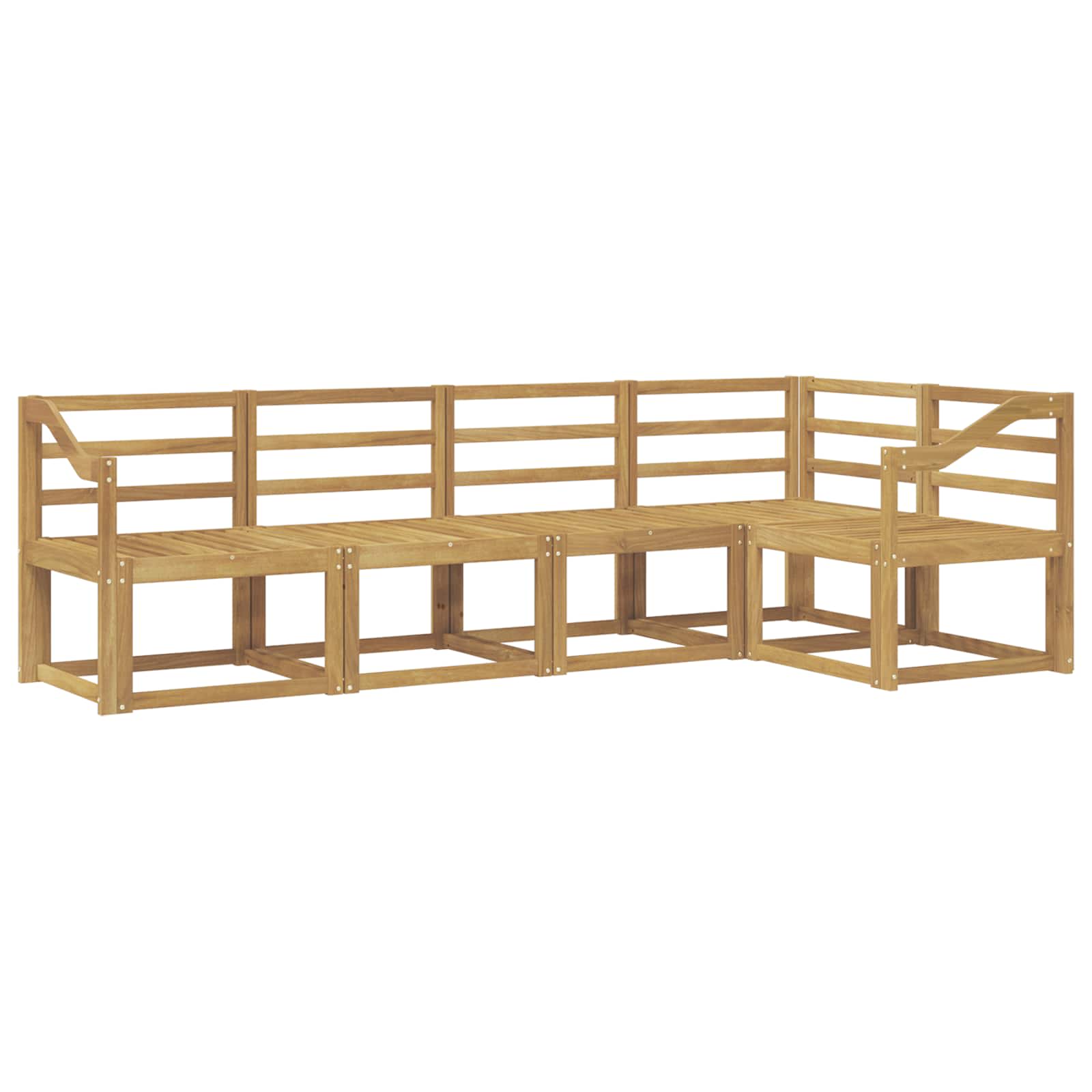 vidaXL Outdoor Sofa Set 5 pcs White Solid Acacia Wood 2