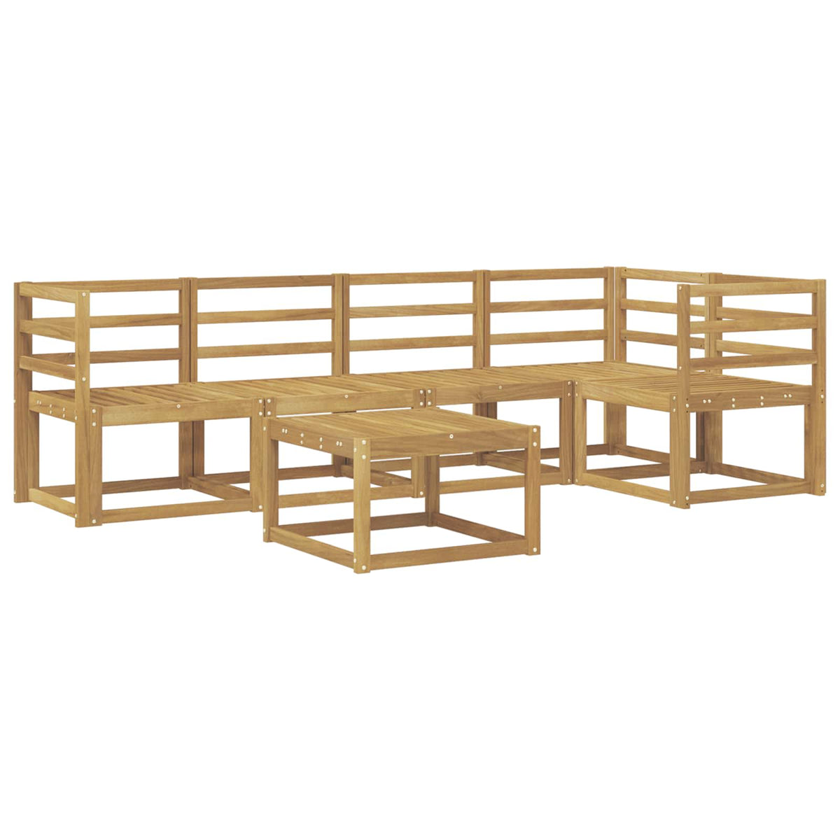 vidaXL Outdoor Sofa Set 6 pcs White Solid Acacia Wood 2