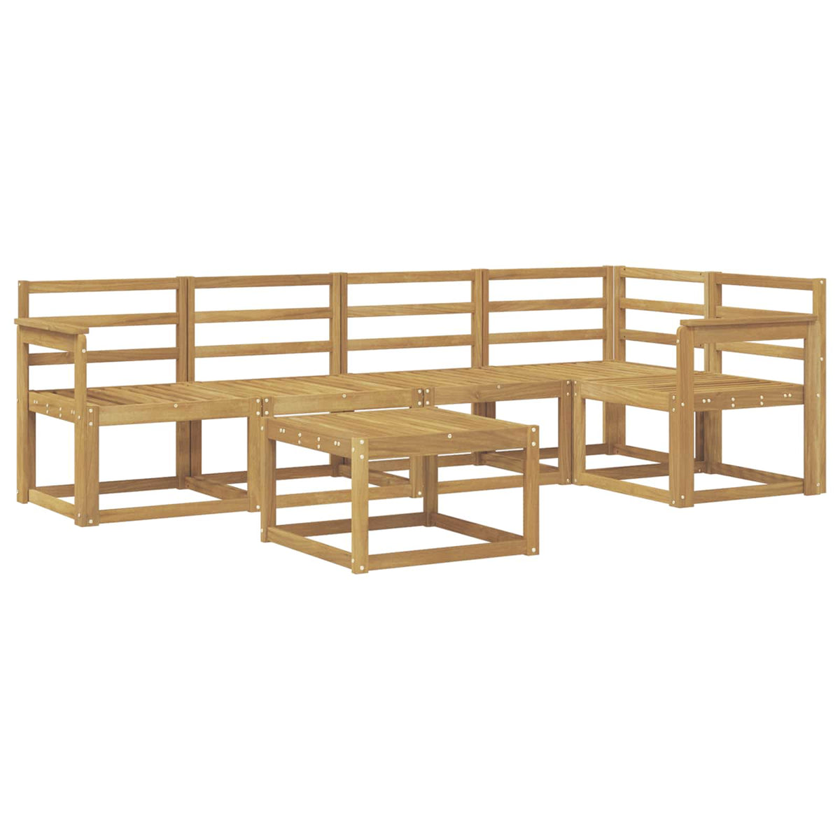 vidaXL Outdoor Sofa Set 6 pcs White Solid Acacia Wood 2