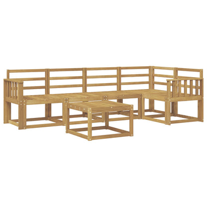 Outdoor Sofa Set 6 pcs 5-Seaters White Solid Acacia Wood Vertical slats